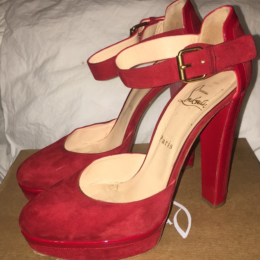 Red Suede Christian Louboutin Heels
